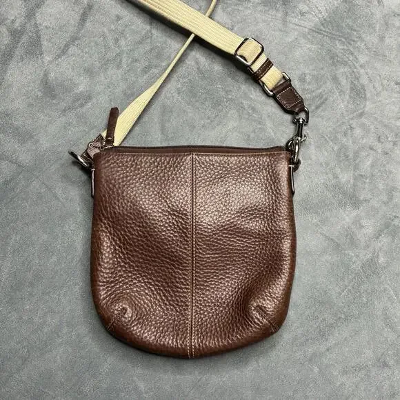 Coach Hamilton Brown Pebbled Leather Swingpack Crossbody Shoulder Bag Handbag - Picture 14 of 15